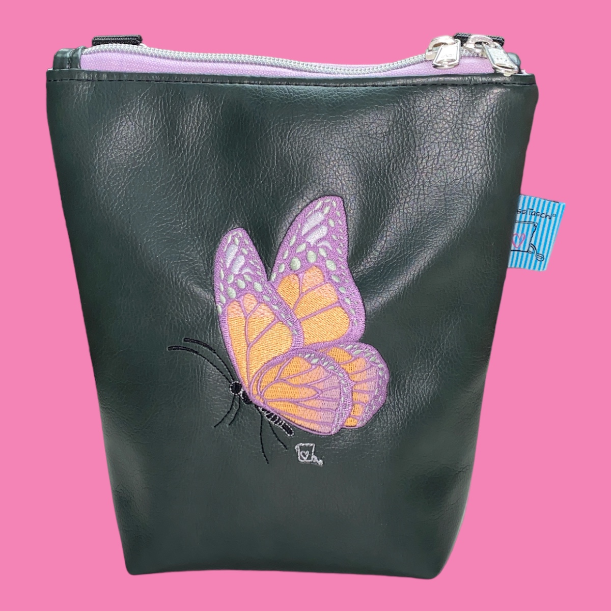 GassiTaschi® PLUS #100 Flaschengrün meliert Schmetterling