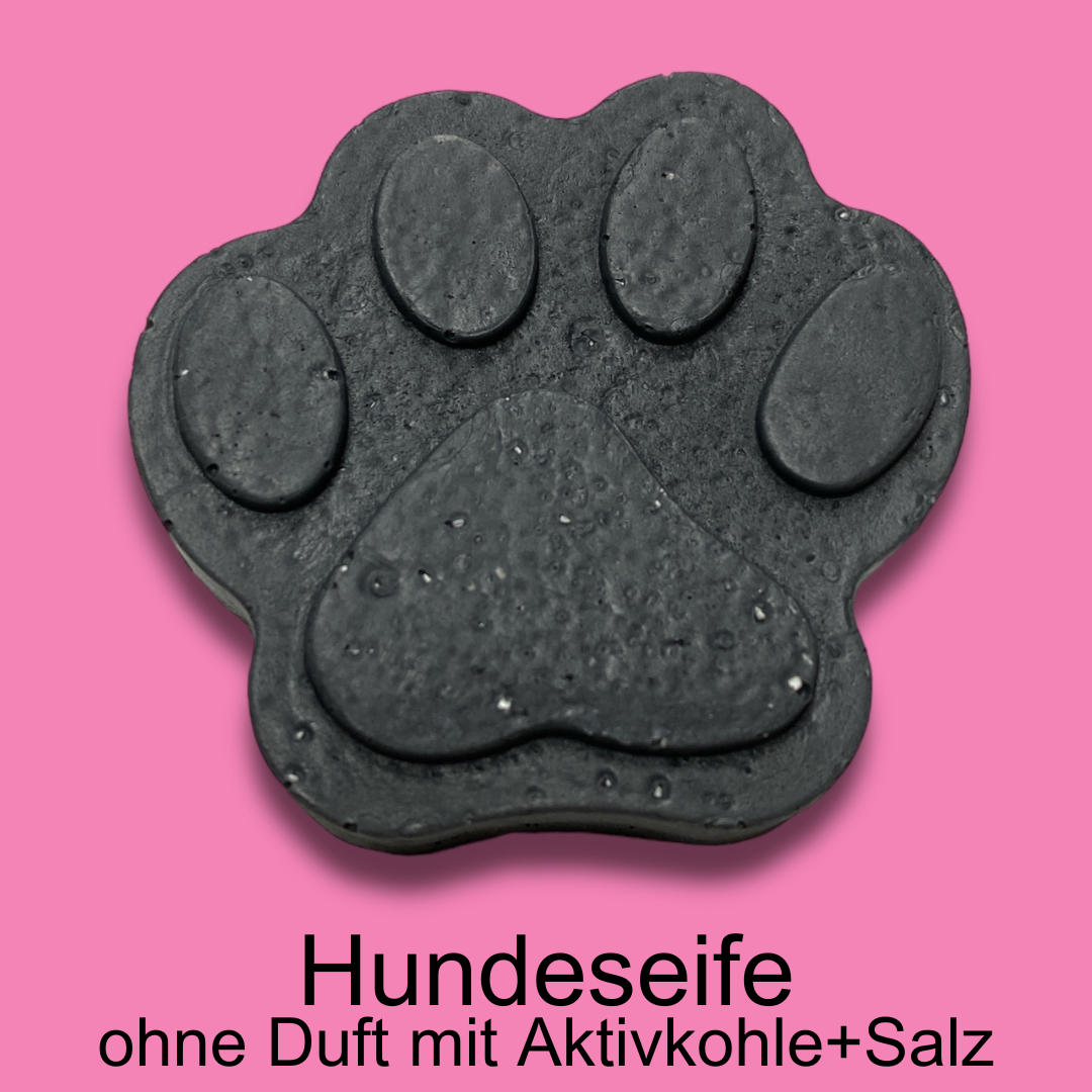 Schwarze Hundeseife 25g mit Aktivkohle & Salz