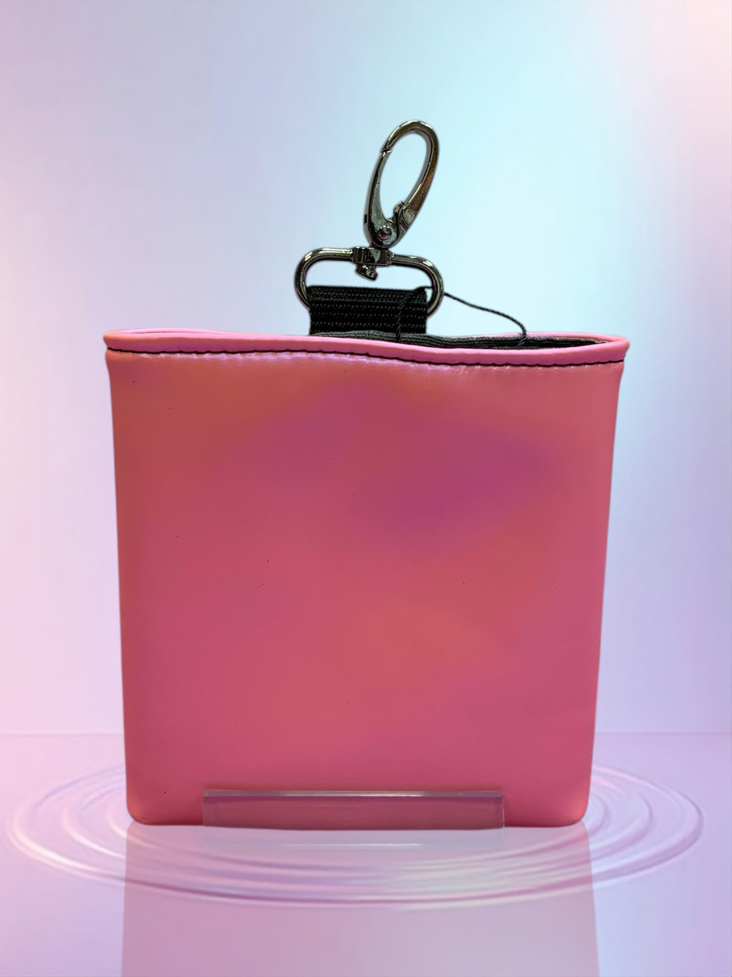MiniFutterbeutel mit Karabiner Sonderleder Bubblegum rosa