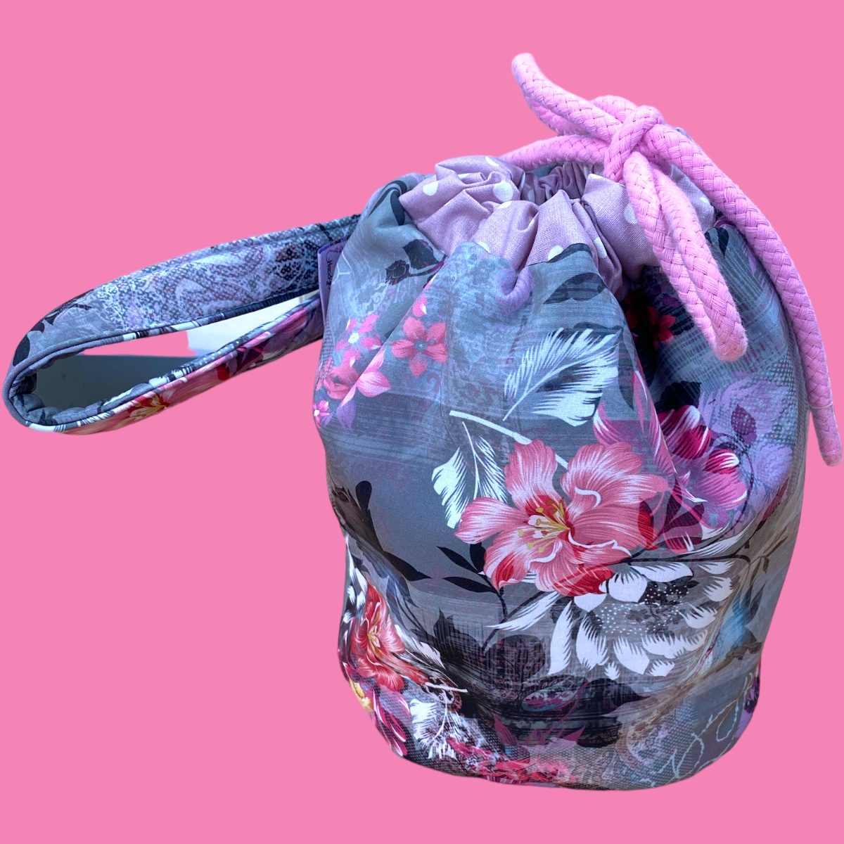Reisebäg Blumen rosa grau
