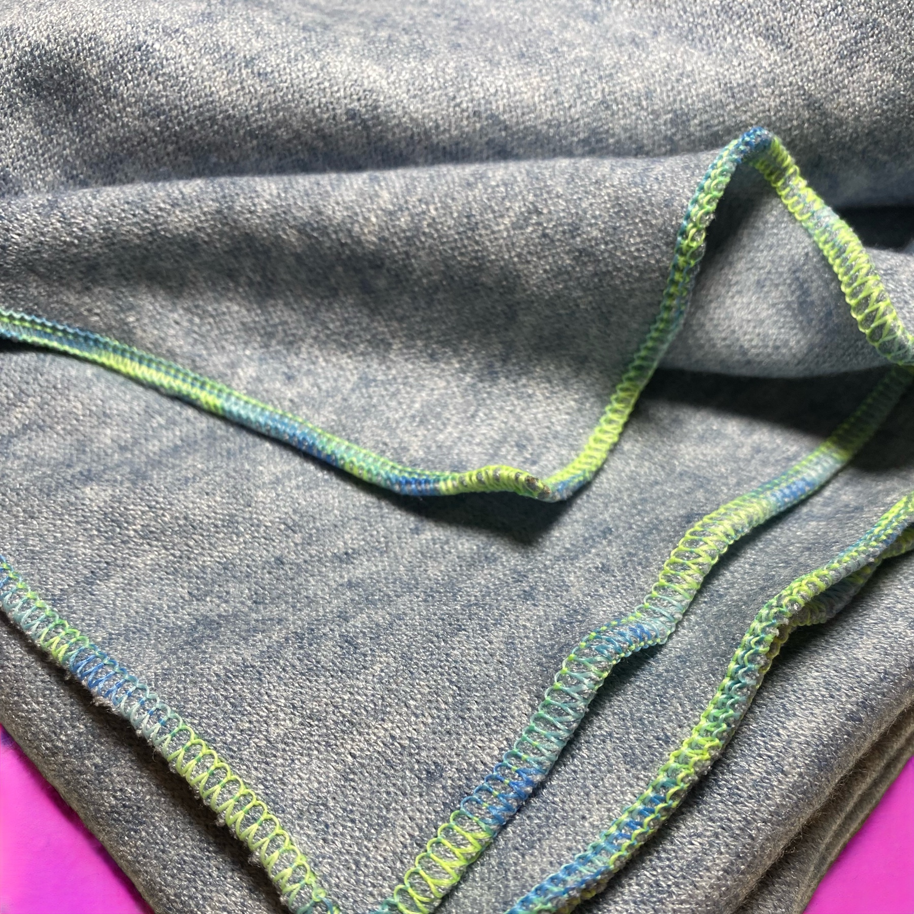 Poncho  Jeansblau / Lime Breeze