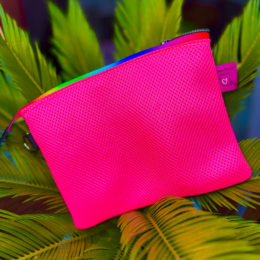 Kleines Mesh Taschi Neonpink