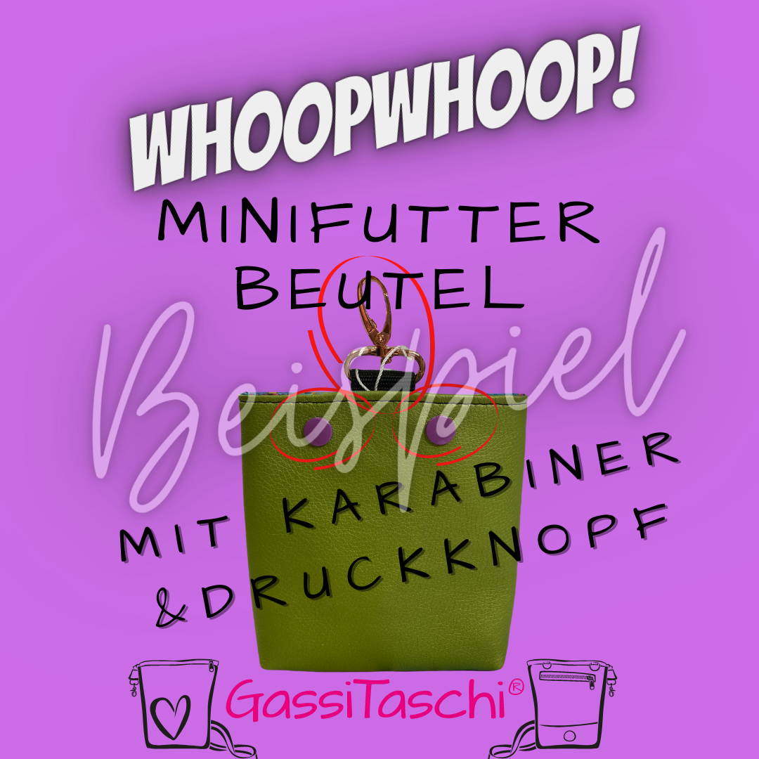 * Messe MiniFutterbeutel MOTIV, Karabiner + Druckknopf