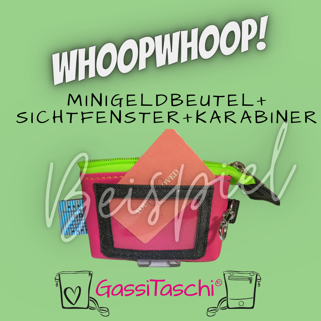 *Messe MiniGeldbeutel + Sichtfenster + Karabiner