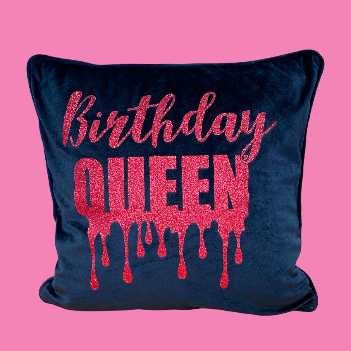 Kissenbezug Schwarz mit Birthday Queen
