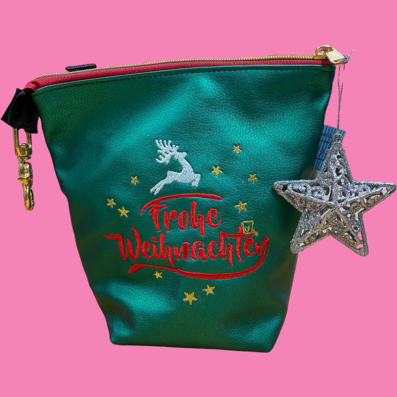 GassiTaschi® PLUS #036 Smaragdgrün metallic Frohe Weihnachten