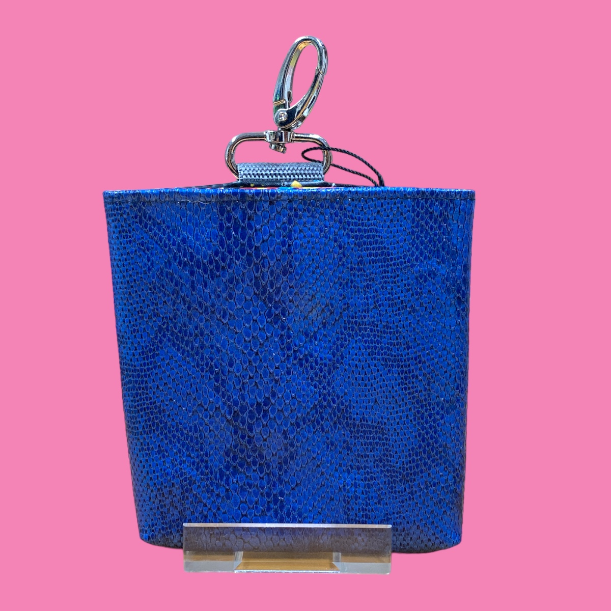 MiniFutterbeutel mit Karabiner #135 Snake Blau Metallic